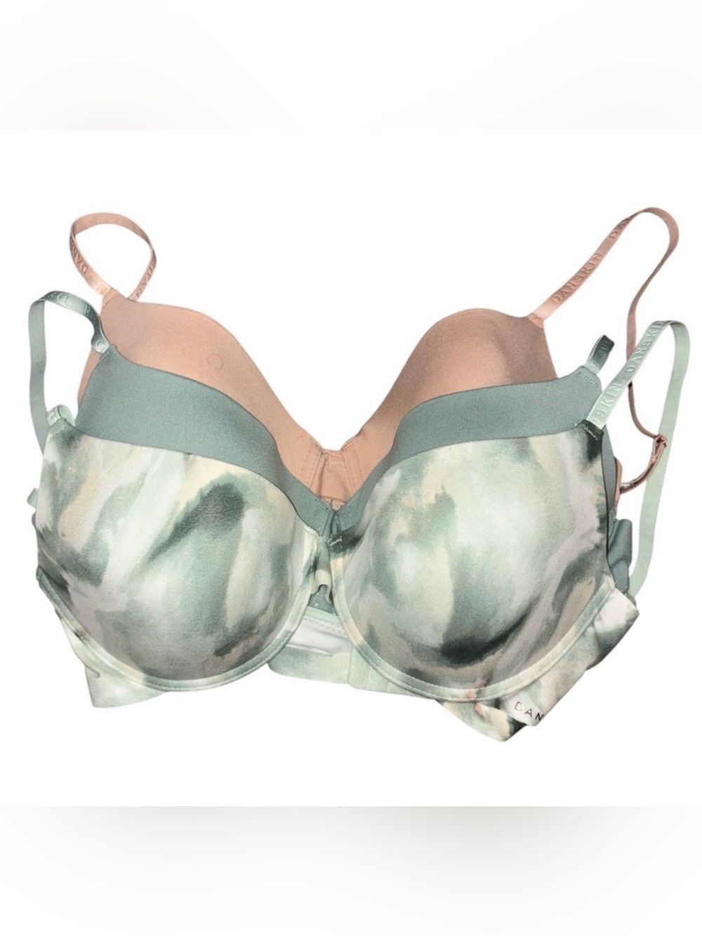 Danskin Green and Tan Patterned Bras